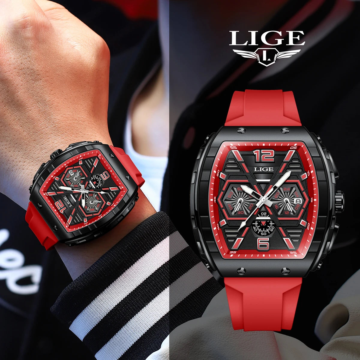 LIGE Top Brand Classic Men's Watches Roman Scale Dial Luxury Wrist Watch for Man Original Quartz Waterproof Luminous Male reloj