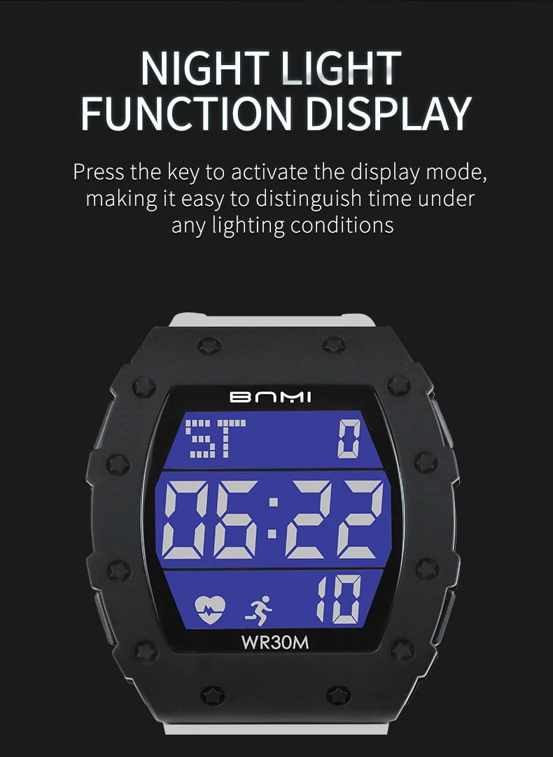 2025 Man Digital Watch Outdoor Sports Multifunctional Waterproof Shock Luminous LED Military Electronics Watch High-end Luxury