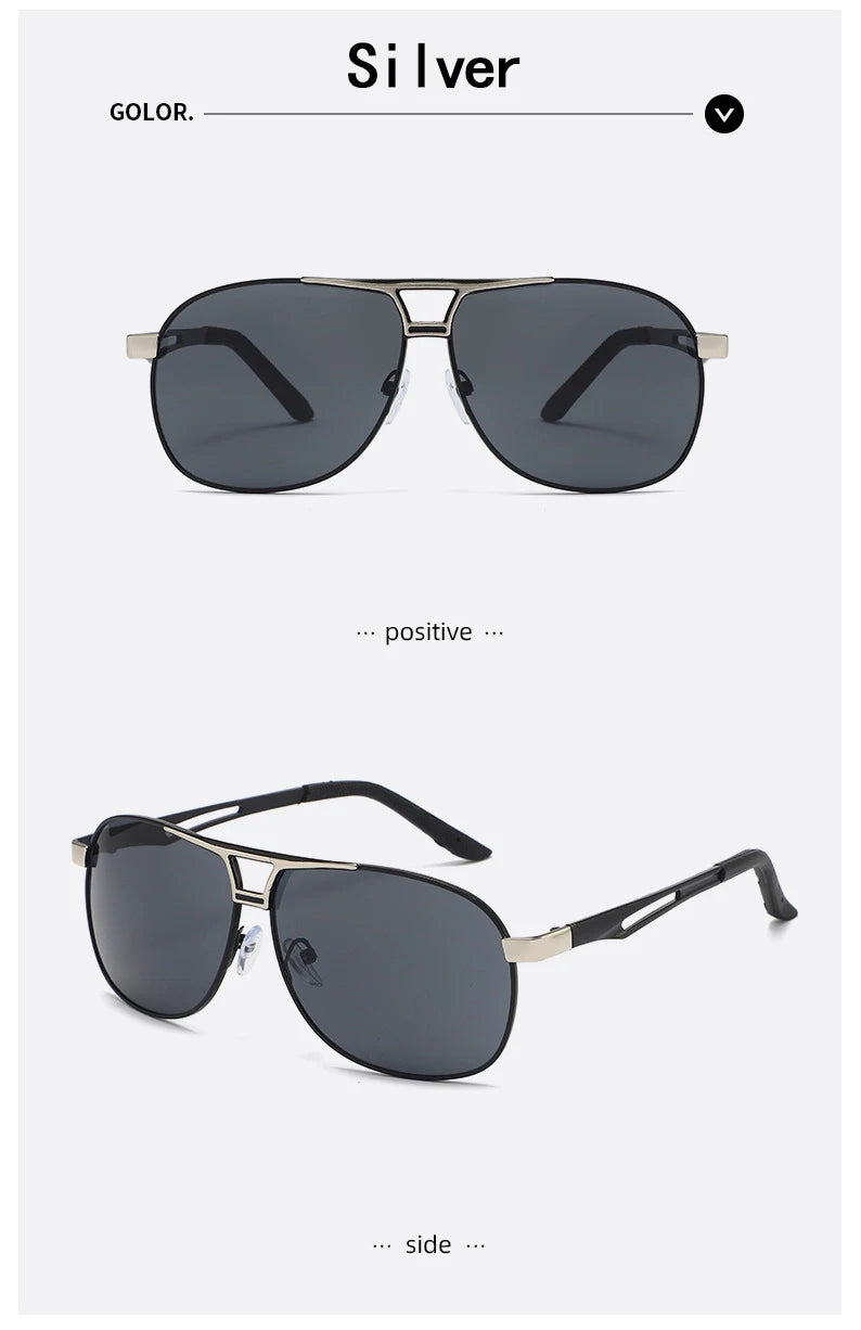 Sunglasses for Men Aviator  UV 400 Protection Military Style Metal Mirror Sun Glasses 1021 BAZAARHUBO