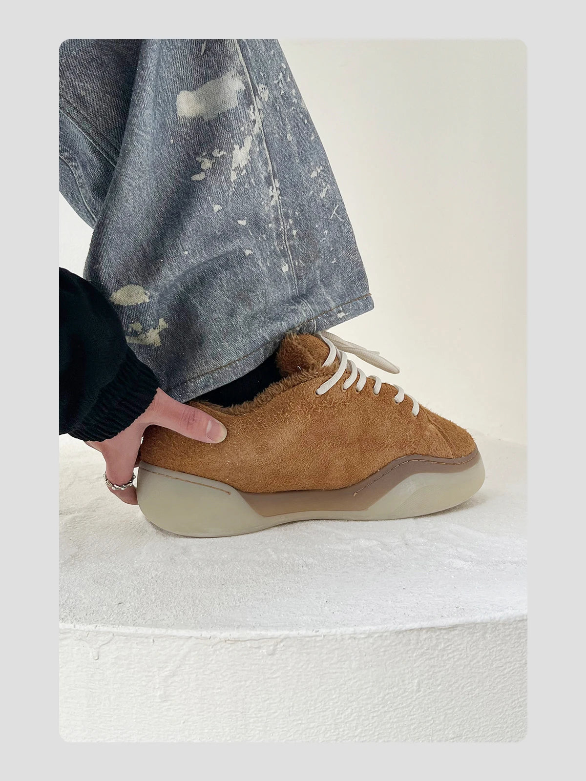 Designer Men's Skateboard Shoes Suede Leather Brown Sneakers Men Platform Shoes Original Skateboarding Sneaker Men Tenis Hombres