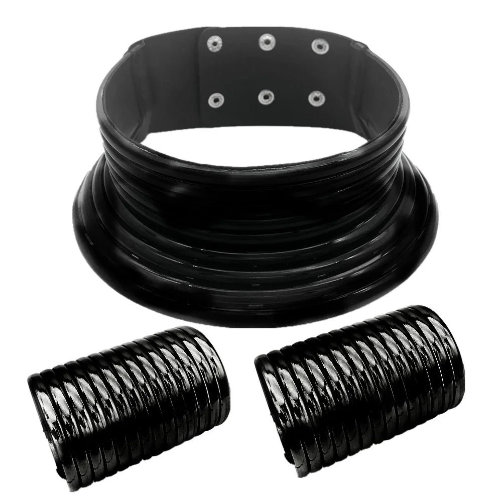 African Tribal Collar Bracelet Set Exaggerated Fashion Choker Ladies Personality Plastic Runway Photo Jewelry Accessories