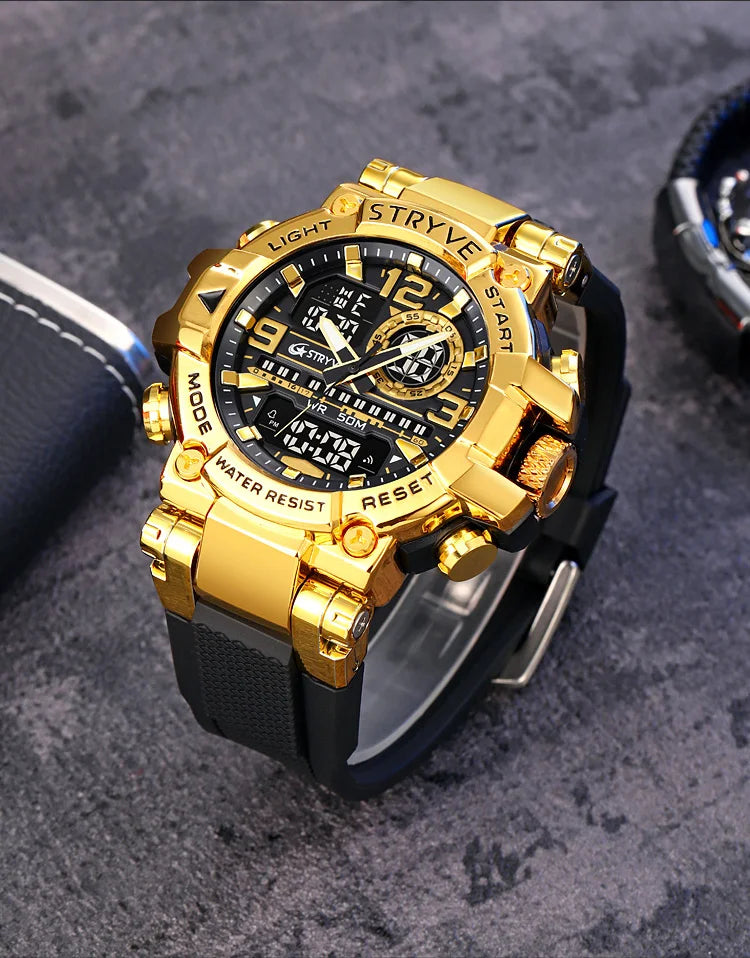 Fashion Stryve Watches S8025 Men's Cool Colorful Sports Digital Watches Fashion Designer Dual Movement Men's Wrist Watch