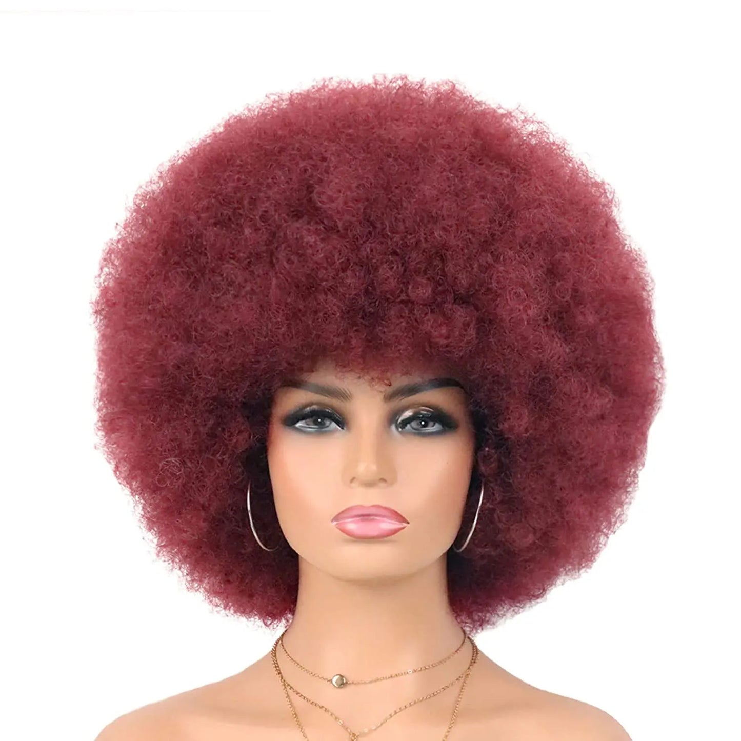 Synthetic 70s Afro Curly Wigs for Black Women Glueless Wear Soft Black Large Bouncy Natural Looking Full for Daily Party Use