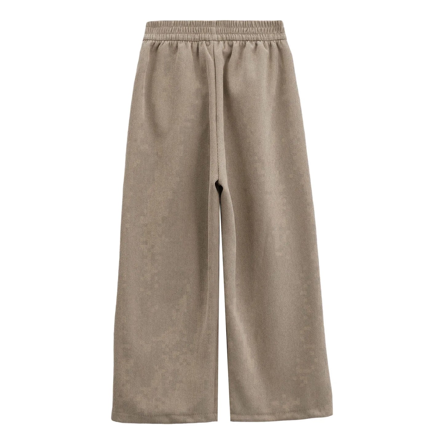 Kids Girls High Waist Corduroy Trousers Retro Straight Causal Full Length Wide Leg Pants with Pockets Fashion Baggy Sweatpants