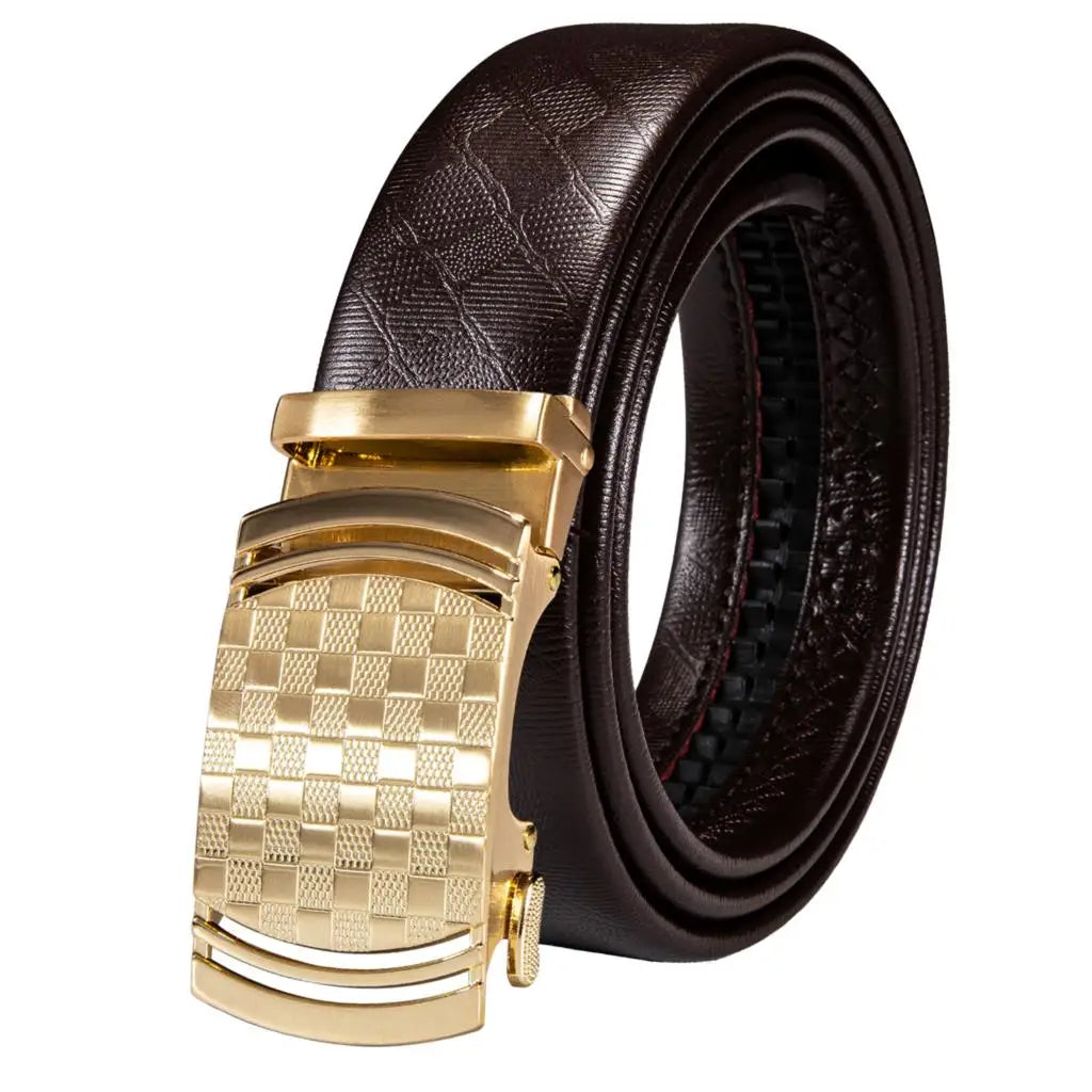 High Quality Mens Belts Black Brown Blue White Green Leather Straps Casual Gold Automatic Buckles Waistband Belt for Men Wedding BAZAARHUBO