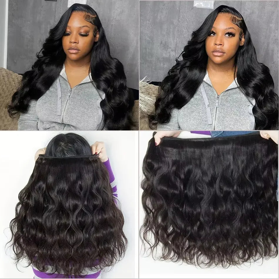40 50 Inch Body Wave Human Hair Bundles Virgin Raw Human Hair Bundles 16A Brazilian Remy Weave Double Weft Hair Extensions