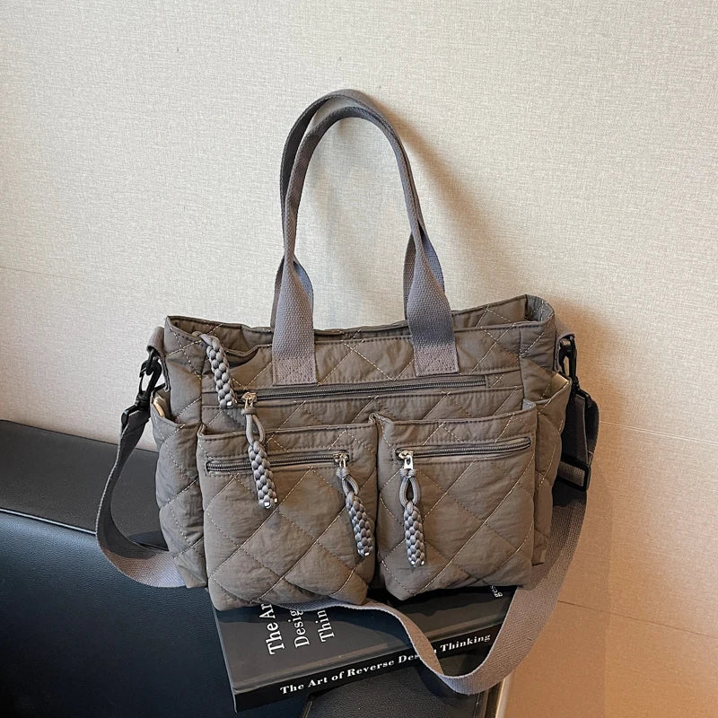 Large capacity Tote Bags for Women Shoulder Side Bag Fashion Space cotton Shopping Bags Multi-pocket Messenger Bag Lady Handbags