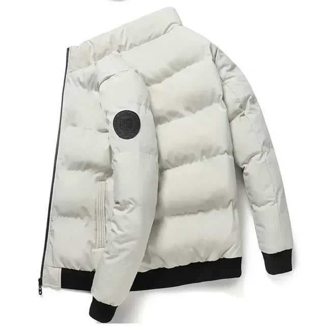 New men's short cotton-padded jacket for autumn and winter 2025, outdoor fashionable stand-up collar jogging men's clothing