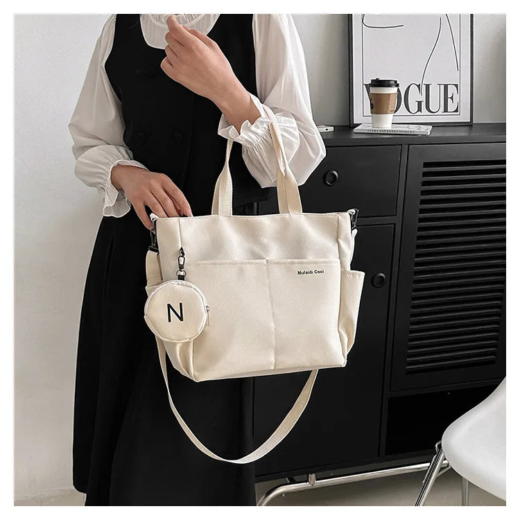 Korean version large capacity crossbody bag, versatile for male and female college students, travel shoulder bag, commuting bag