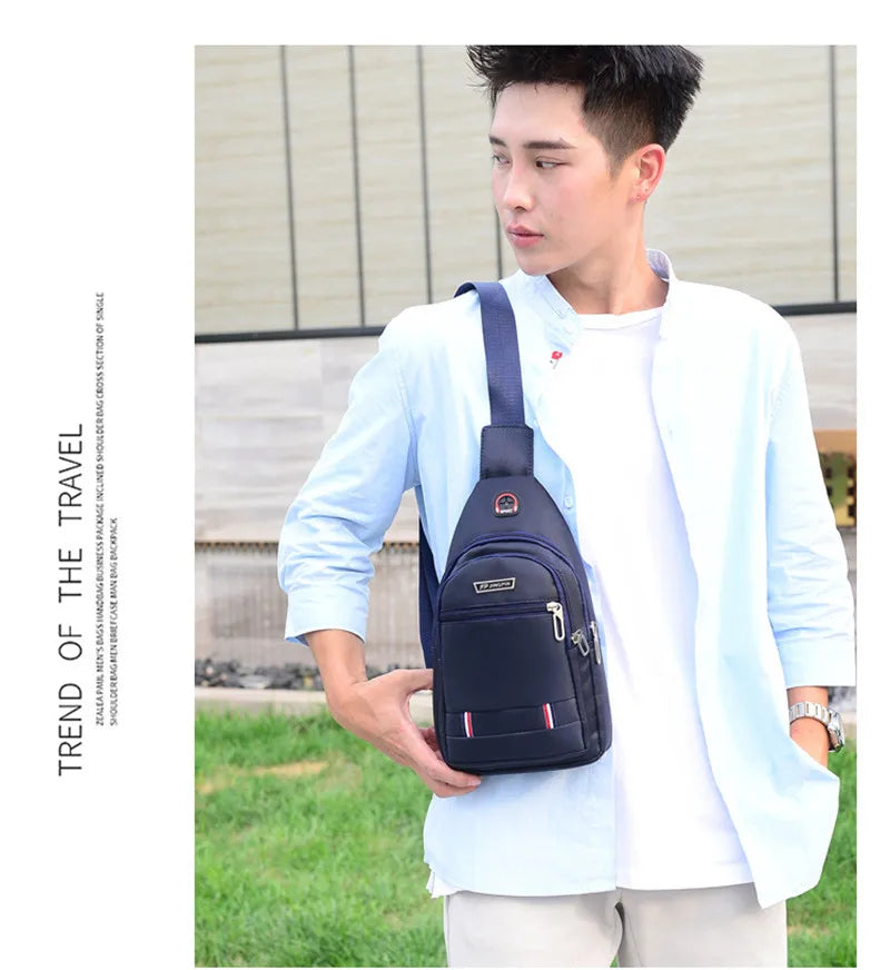 Oxford Men Chest Bag Crossbody Single Shoulder Travel Handbag Fashion Chest Bags New Style Big Capacity Chest Men Bag
