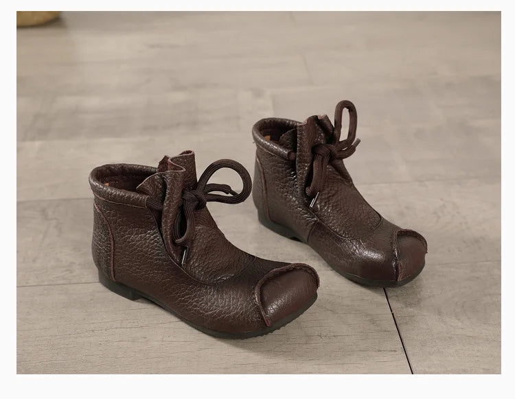 Careaymade-Genuine leather women's boots Fashion retro warm Oversized shoes cow leather Pure handmade ankle boots Casual boots