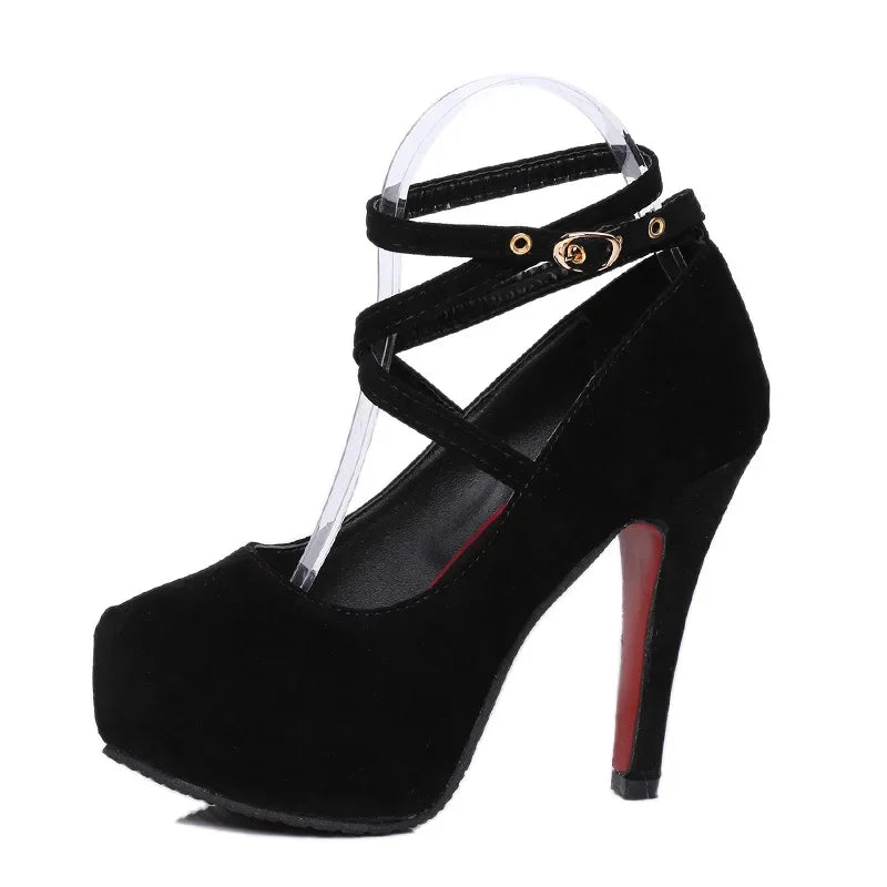 2025 Super High Heels 14cm Pumps Shoes for Women Night Club Waterproof Platform Professional Black Girl Fashion Versatile Shoes