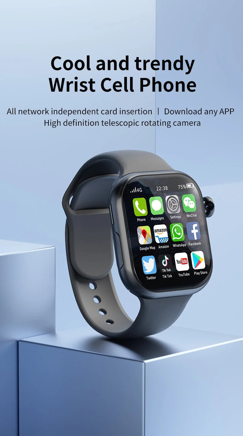 VP19 S10 Smartwatch Men Women Smart Watches With 2.29inch Amoled Screen Rotating Camera GPS WIFI 4G/5G SIM Card Slot Compass NFC