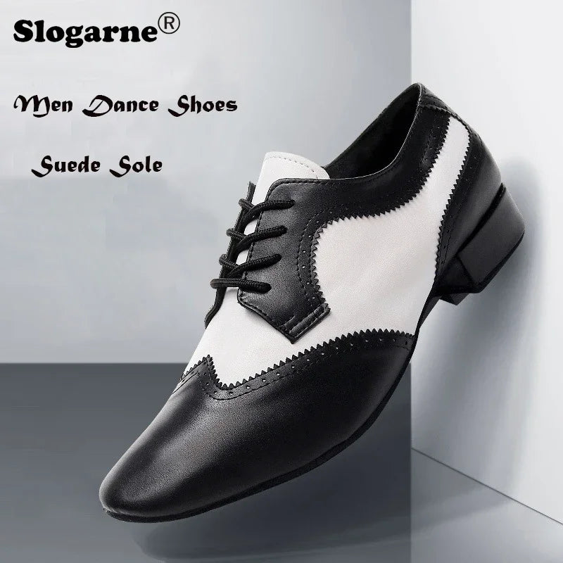 Men Soft Cow Leather Dance Shoes Male Genuine Leather Jazz Latin Shoes Man Waltz Modern Ballroom Dance Shoes Stage Foot Wear