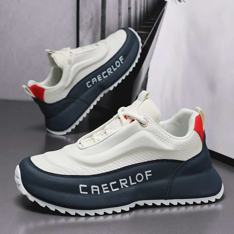 Men's Low-Top Fashionable Color-Blocked Casual Sneakers, with Comfortable Lining, Non-Slip and Wear-Resistant, Height-Increasing Thick Sole, Dual-Purpose Sports and Casual Shoes