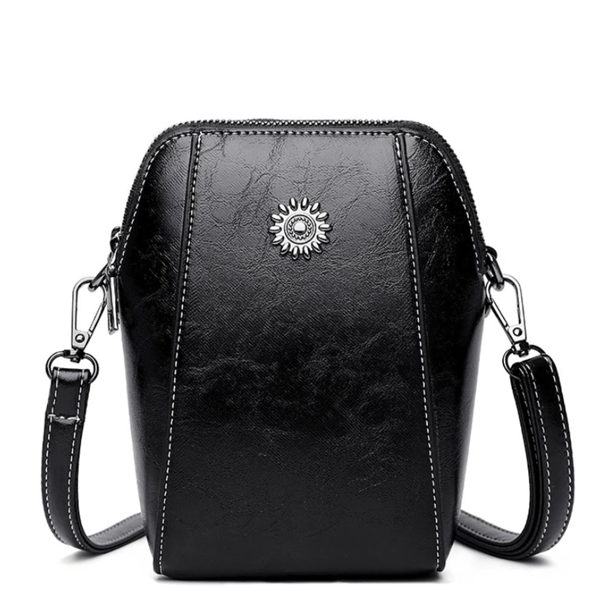 Ladies' Fashionable Soft Leather Single-Shoulder Bag, Trendy Vertical Design Crossbody Bag, Portable Phone Storage Bag
