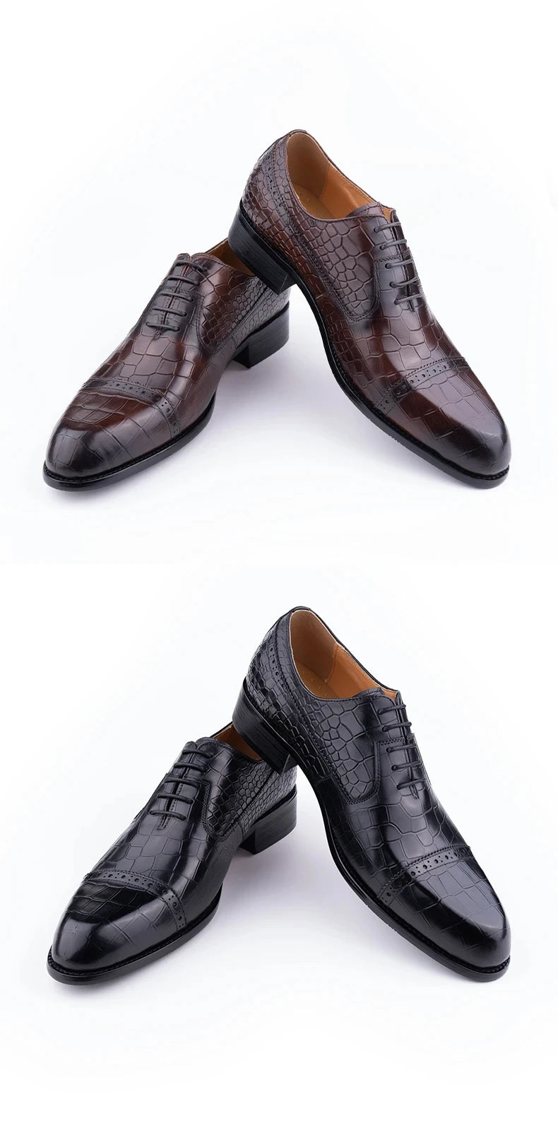 New Printing Luxury Formal Men's Shoe Genuine Leather Evening Party Office Classic Model Oxford Lace Up Formal Office Dress Shoe