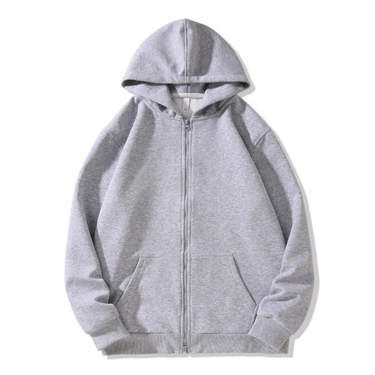 Y2K 420g Heavy-duty Cotton Blend American Hooded Zipper Sweatshirt for Men and Women in Large Size Versatile for Autumn Winter