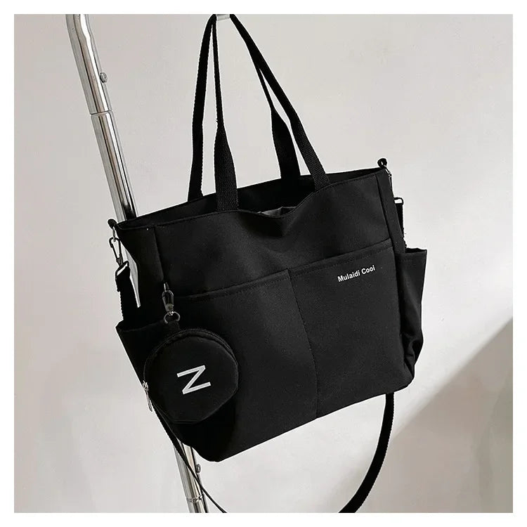 Korean version large capacity crossbody bag, versatile for male and female college students, travel shoulder bag, commuting bag