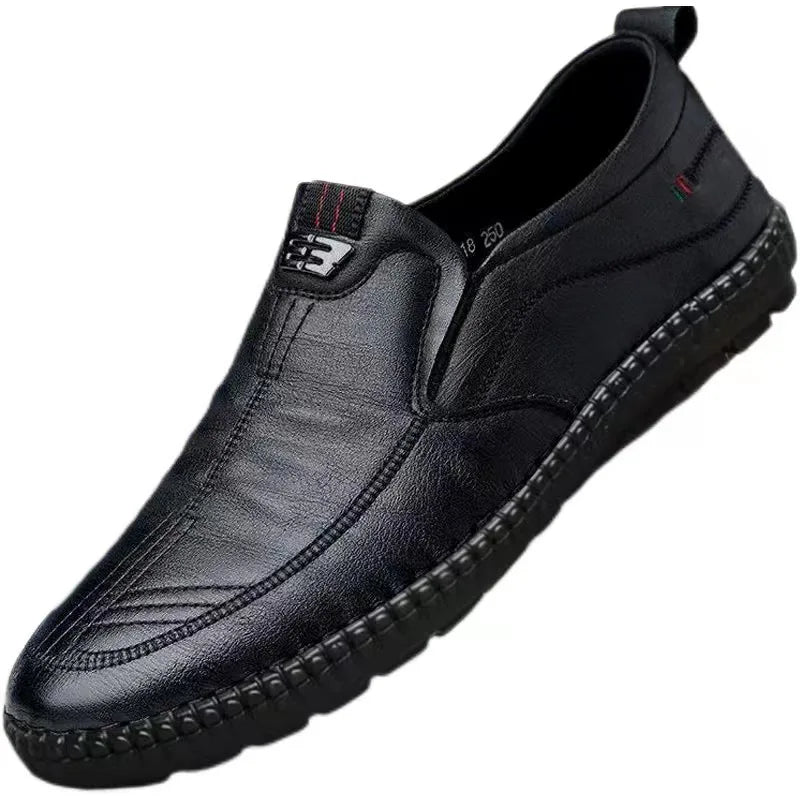 Men's Leather Shoes New Summer Outdoor Slip on Casual Shoes Breathable Non Slip Flats Men Driving Walking Shoes Zapatos De Cuero