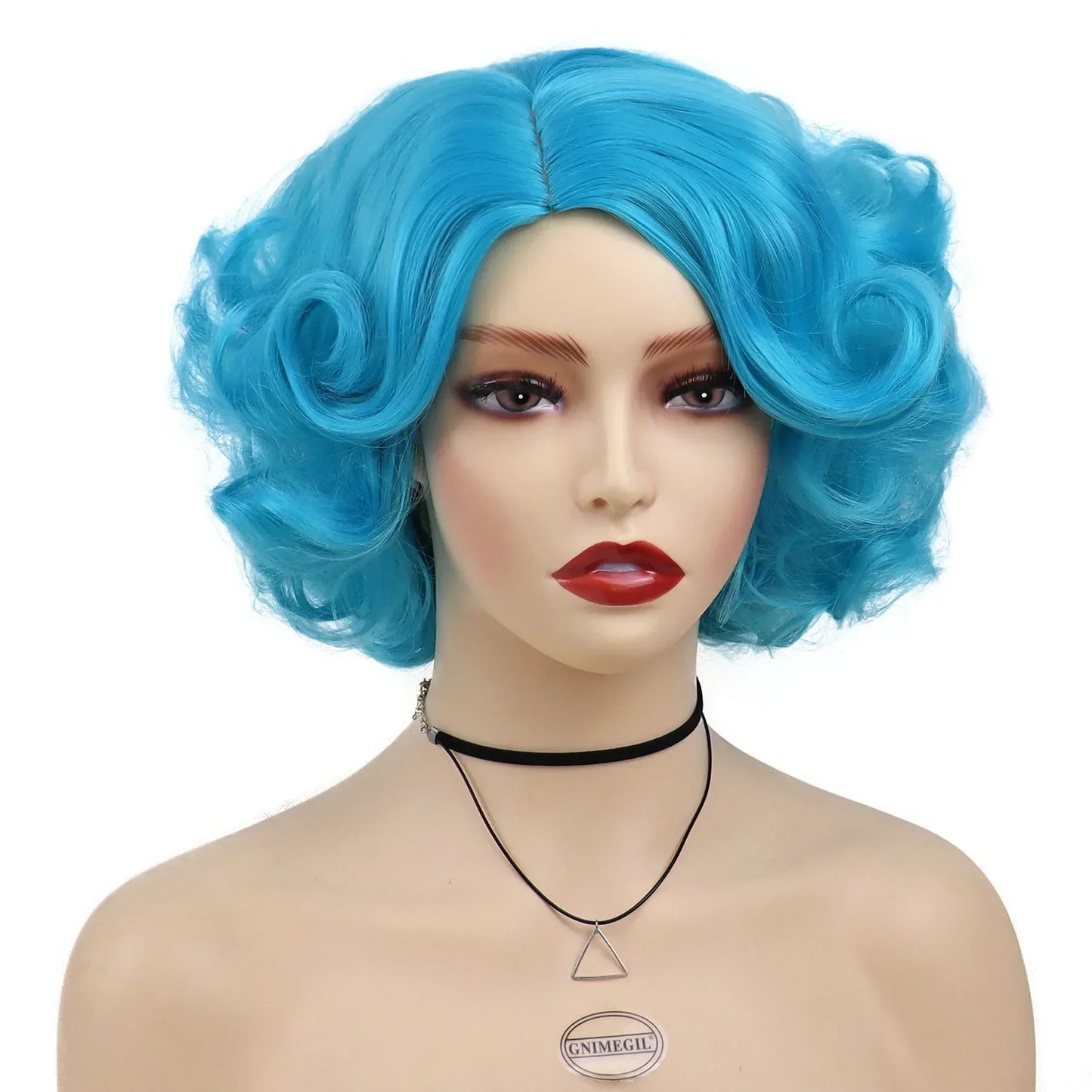 GNIMEGIL Synthetic Cosplay Wig Short Curly Hair Platinum Blonde Wigs for White Women Fluffy Curls Flip 60s Gatsby Hairstyle Wigs