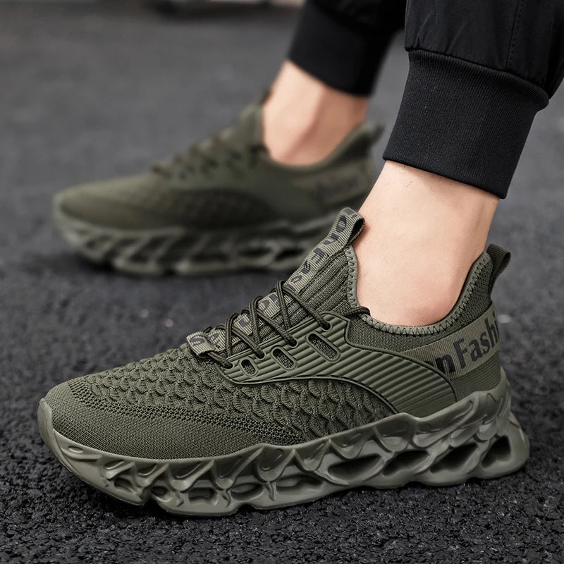 YRZL Sports Men Sneakers 2025 Breathable Mesh Running Shoes Lightweight Comfortable Walking Shoes Male Casual Outdoor Footwear