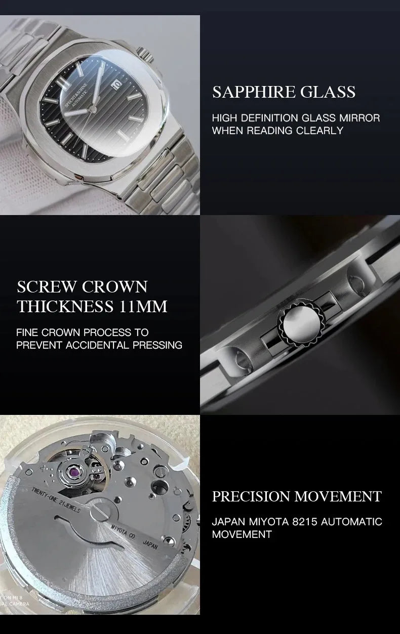 New Arrivals Fashion Men's Watches Luxury Automatic Watch For Men 42MM Stainless Steel Waterproof Rose Gold Sapphire5711 Watch