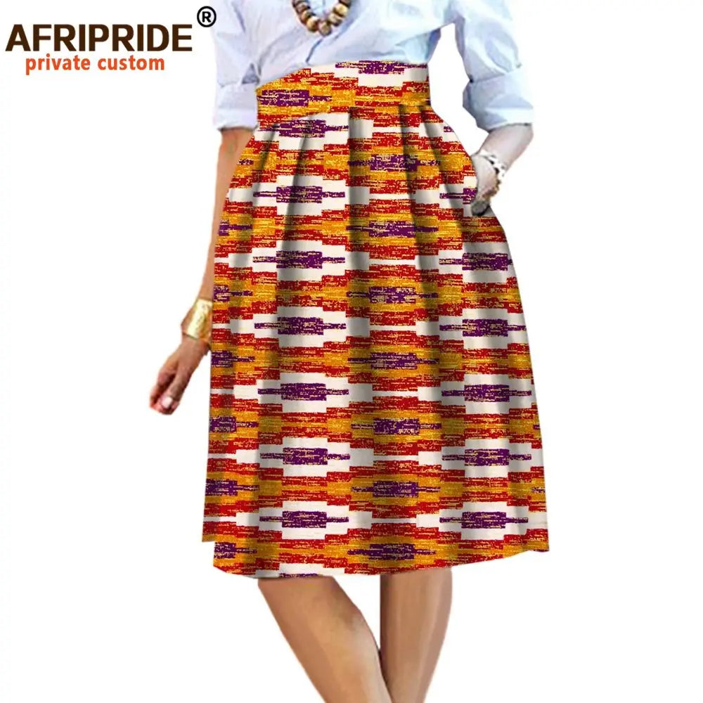 2026 Summer Original African Style Garment Midi Skirt for Women Private Custom High Quality Batik Cotton Femmal Clothing A722704