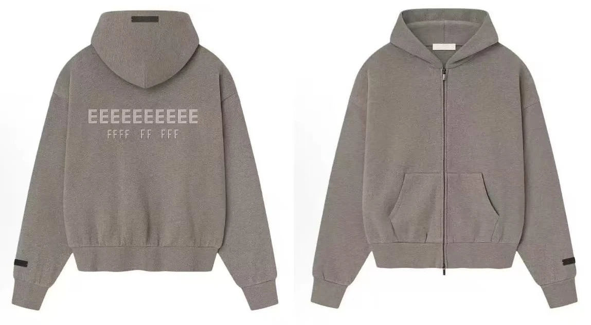 Season 9 Men's Oversized Hoodies Two-pieces Sets Brand Design Metallic Texture Silicone Letter Hoodie Couple Sports Tracksuits
