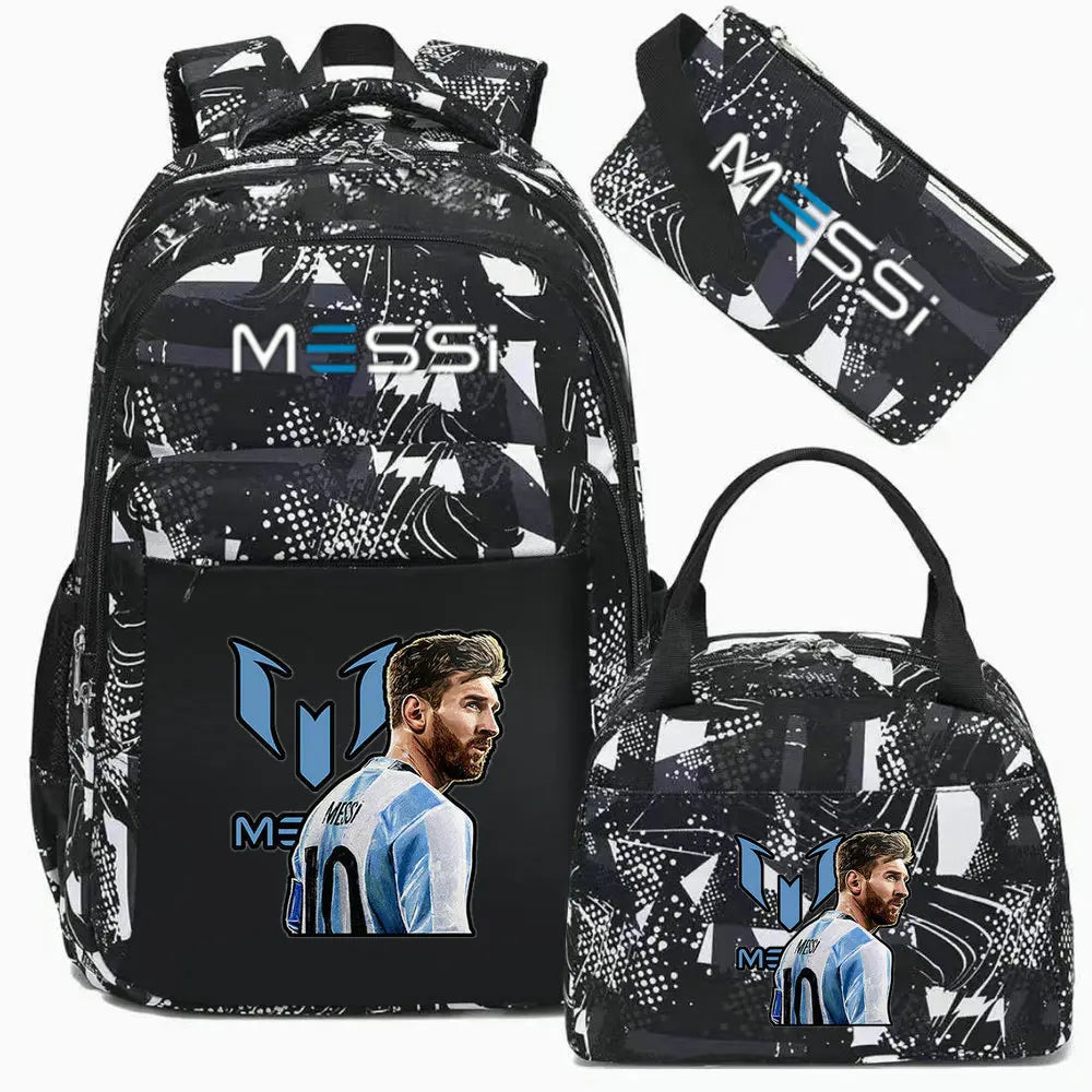 Messi Backpack Teenage Girl Boys Laptop Knapsack Student Backpacks Solid Color Female Male Multi-pocket School Bags Travel Bag