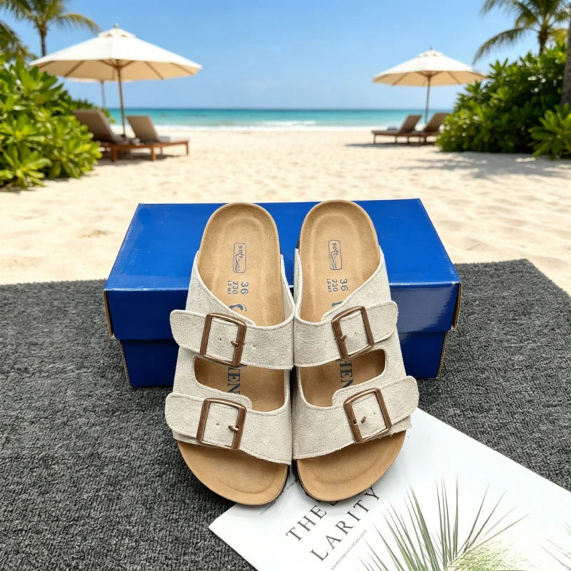 High Quality Leather Sandals for Men and Women CasualComfortable Anti-Slip Spring and Autumn Beach Shoes for Fashion Slippers