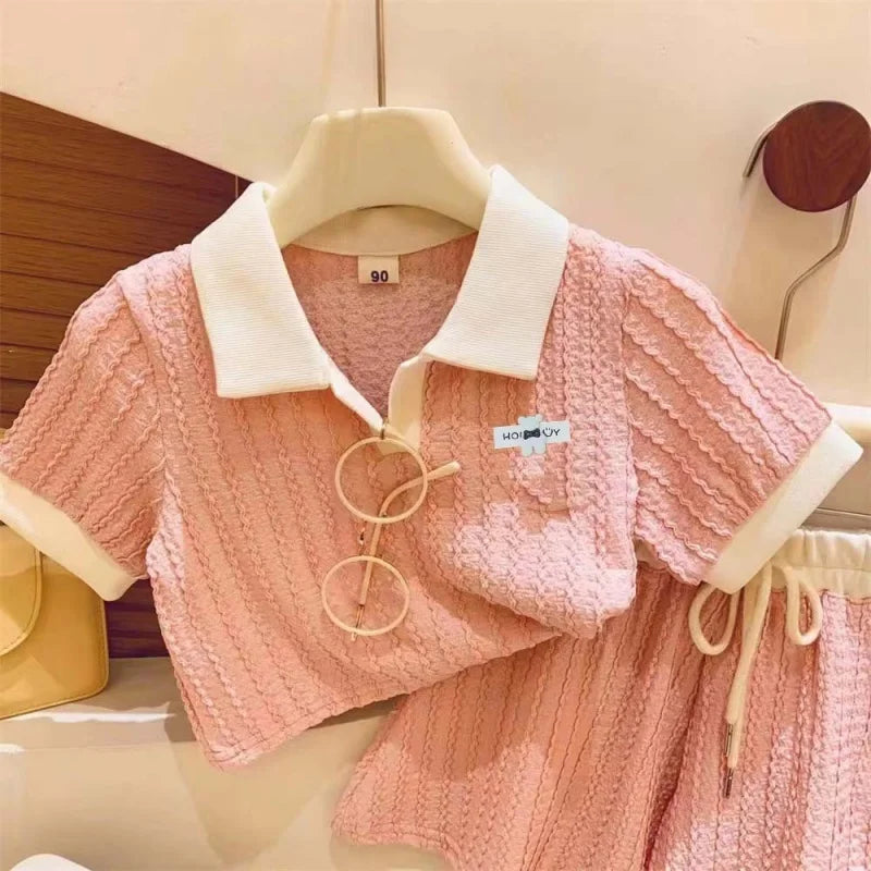 Kids Girls Short Sleeve Top+Shorts 2Pcs Clothes Set Children New Summer Casual Outfits Comforts Sportswear Suits For 2-10 Years