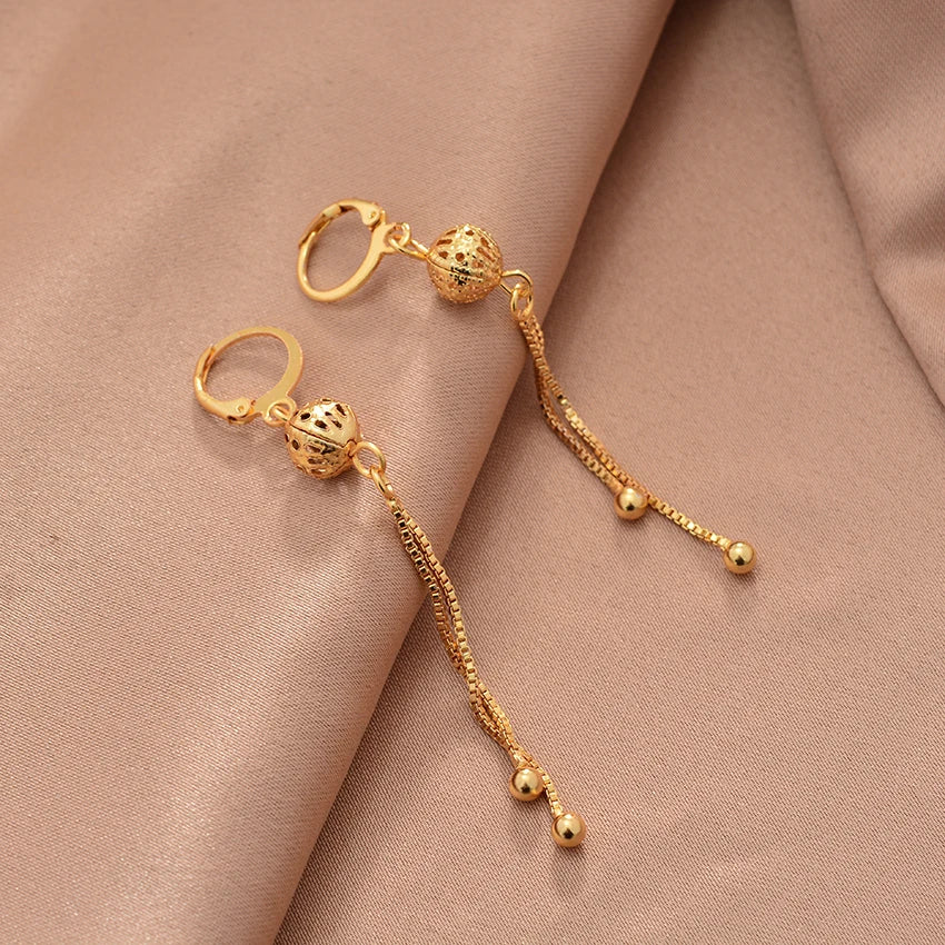Ethiopian Gold Color Earrings For Woman African Fashion Wedding Bridal Party Wife Earrings Jewelry New