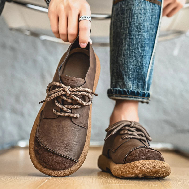 Luxury Brand Men's Casual Shoes Fashion Handmade Walking Shoes Lightweight Leisure Footwear Outdoor Sneakers Leather Work Shoes