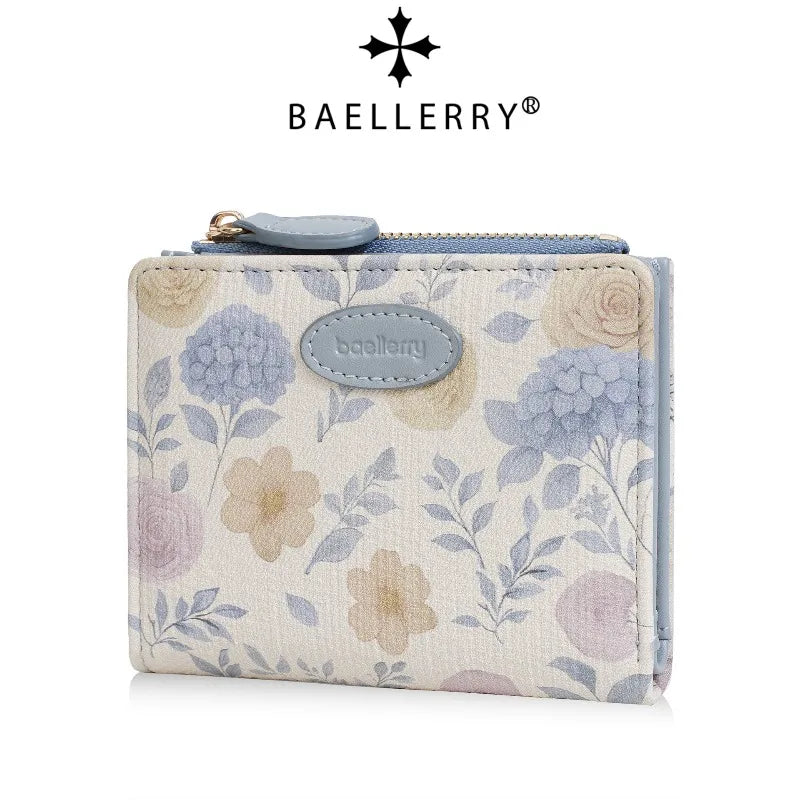 Baellerry Cute Cartoon Girl Wallet PU Leather Card Holder Coin Purse Photo Album for Students Birthday Gift for Daughters