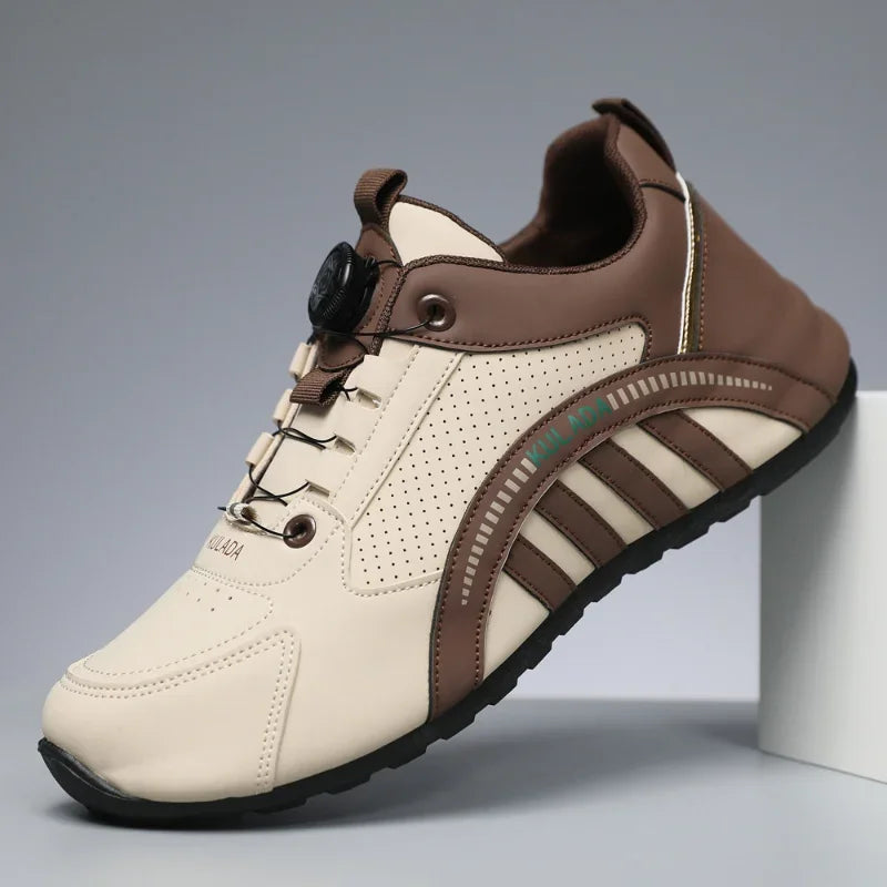 Men Casual Sneakers Rotating Button Summer Breathable Sport Shoes Lightweight Outdoor Mesh Running Shoes Athletic Jogging Shoes