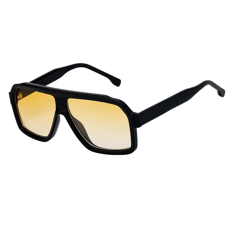 Retro Pilot Men Sunglasses Fashion Clear Gradient Shades UV400 Women Luxury Square Sun Glasses BAZAARHUBO