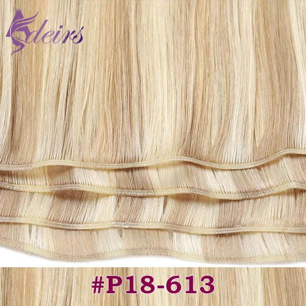 ADEIRS Genius Wefts Extensions Hair Bundles Brown Blonde 100% Real Human Hair Straight Remy Hair Invisible can Curly