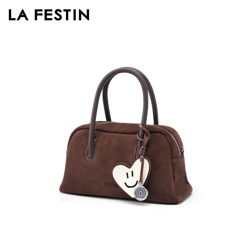 LA FESTIN Original Handbags New Suede Bag Commuter Women's Bag Luxury Shoulder Crossbody Bag Boston Bag Handheld Bag