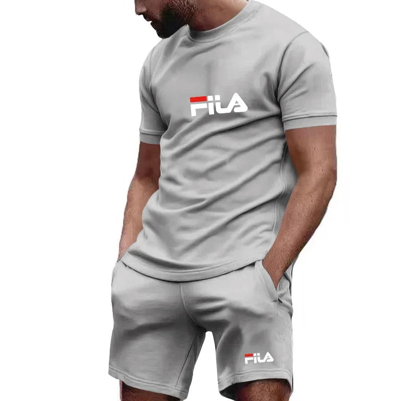 2026 Outdoor Jogging Set Short-Sleeved Breathable Quick-Drying T-Shirt And Shorts Sports Fitness Running Clothing for Men