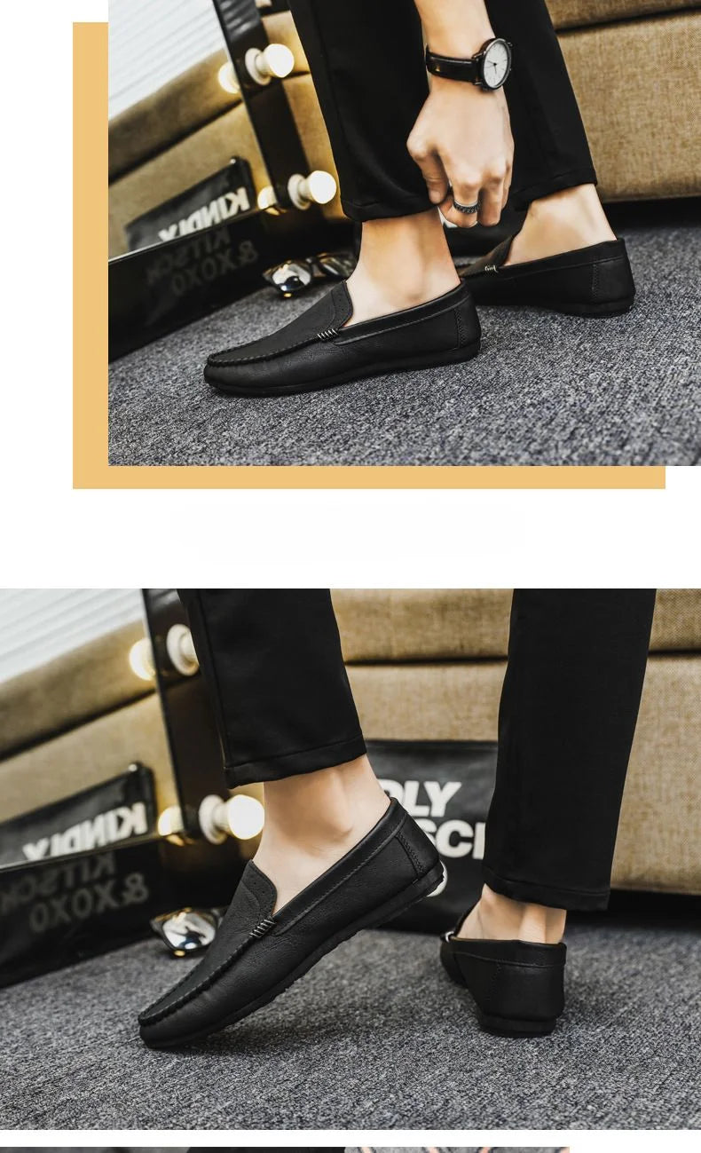 Black Leather Casual Social Shoe for Men Brown Cheap Clearance Liquidation New Dress Shoes Man Official Legitimate Gentleman 39