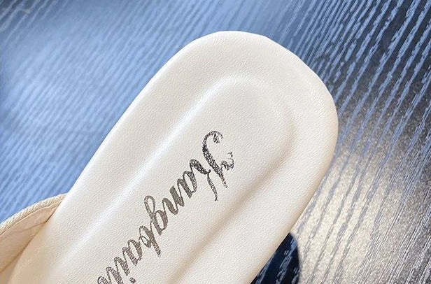 Slides Kawaii Shoes Round Toe Cute Women's Slippers and Ladies Sandals Mules Summer 2025 Flat Outside Comfortable Elegan Y 39 W