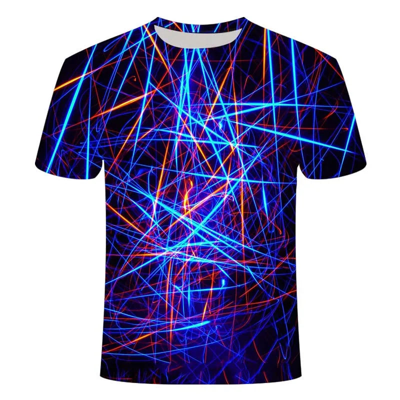 Summer Fashion Colour Light Spectrum Men T-shirt New Casual Printing Fun Tees Trend Personality Leisure O-neck Short Sleeve Tops