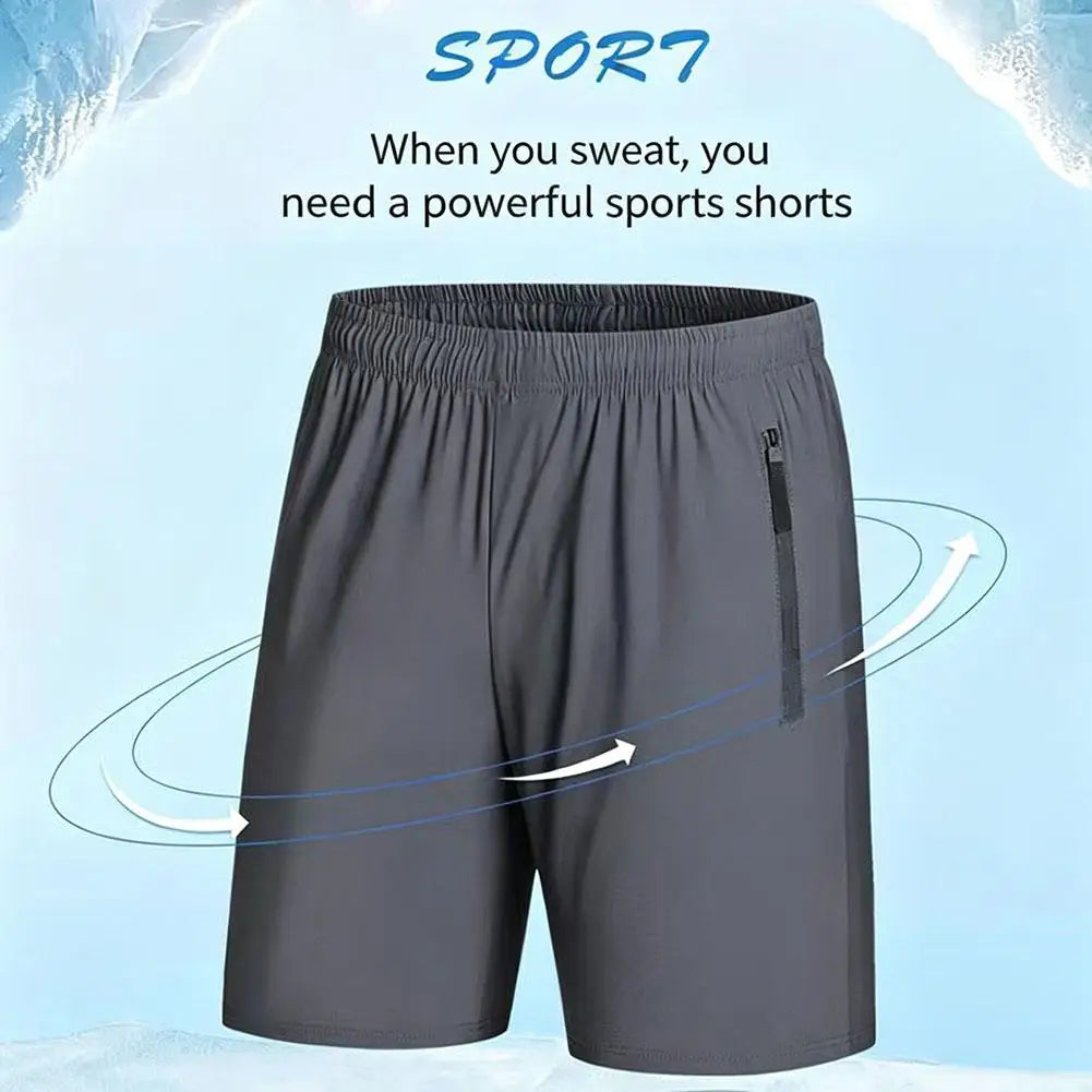 Summer Men's Shorts Cool Sportswear Running Sport Shorts Casual Bottoms Gym Fitness Training Jogging Short Pants Men Black Gray
