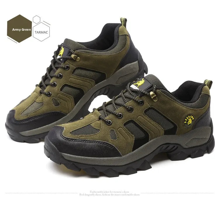 Men's Outdoor Climbing Shoes Breathable Waterproof Sports Hiking Shoes Rubber Outsole Low Cut Lace up Casual Shoes