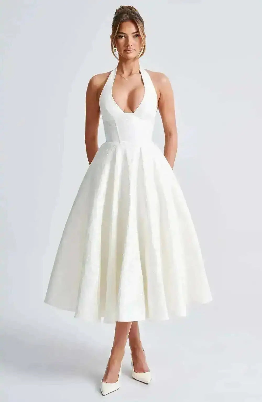 Giyu Club Evening Party Dresses Women 2025 Summer Sexy Bow Halter Long Dress Elegant Jacquard Lace Up Backless Birthday Robe