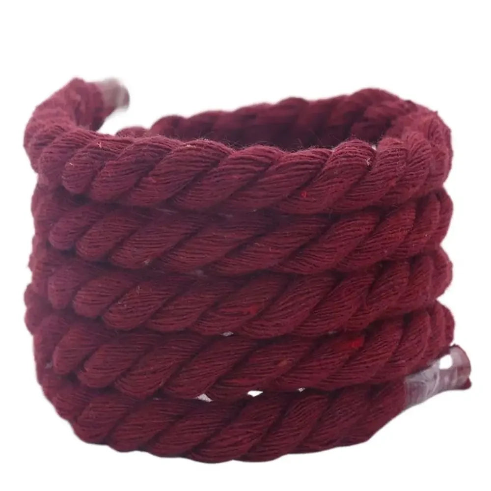 1/8Pair Round Thick Rope Laces Polyester Cotton High Quality Solid Color Laces 0.8cm 120/140/160cm Width Colorful Bold Shoelaces
