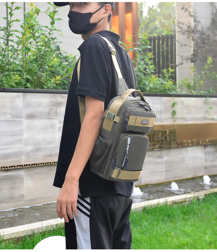Large Capacity Men's Waist Packs Crossbody Bag High Quality Light Oxford Chest Pack Fashion Casual Men's Handbag Shoulder Bag
