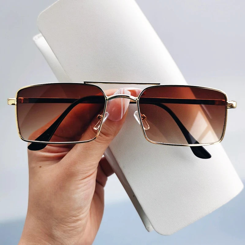 Clearance Metal Vintage Sunglasses Women  Men Luxury Brand Double Bridge Glasses Women Designer Eyewear Men Oculos De Sol BAZAARHUBO