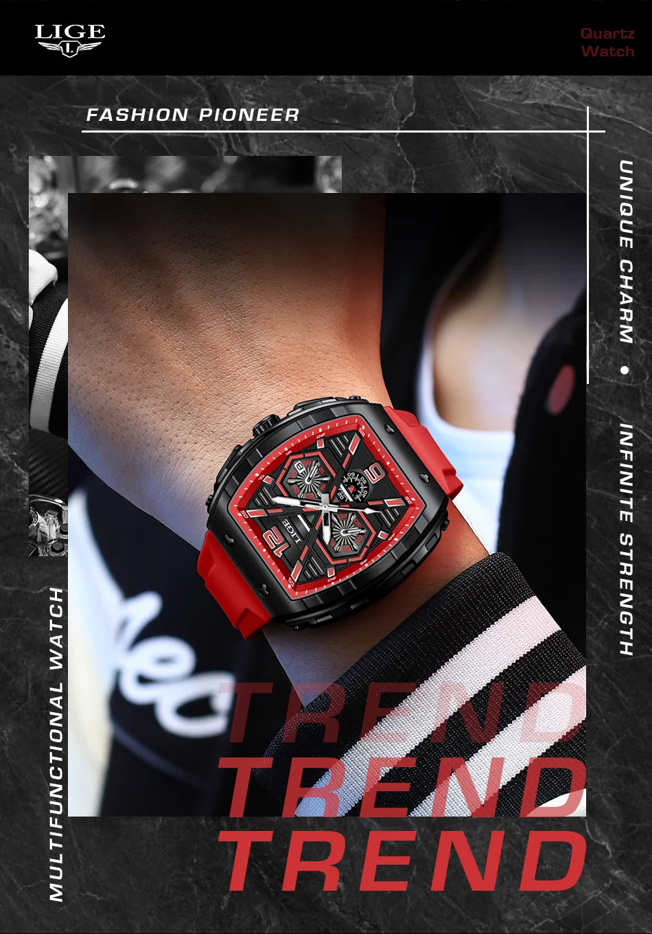 LIGE Top Brand Classic Men's Watches Roman Scale Dial Luxury Wrist Watch for Man Original Quartz Waterproof Luminous Male reloj